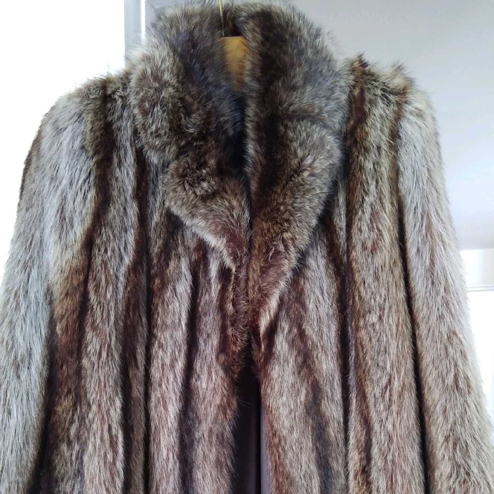 Vintage Knee Length Raccoon Coat